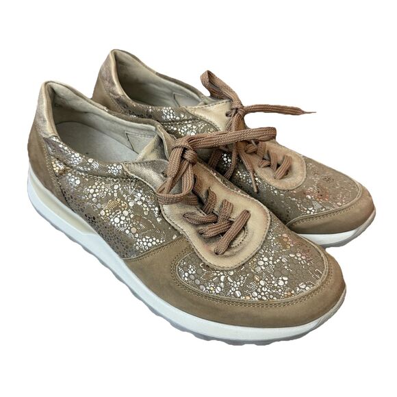 Waldlaufer Sneakers Women’s  Size UK 7 US 9.5 Beige Metallic Shoes Comfort - Picture 1 of 12